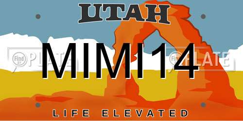 MIMI14 Utah License Plate