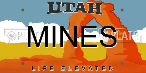 MINES Utah License Plate