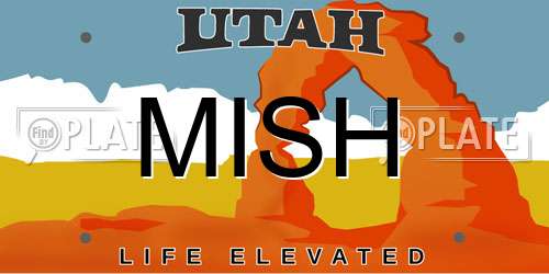 MISH Utah License Plate