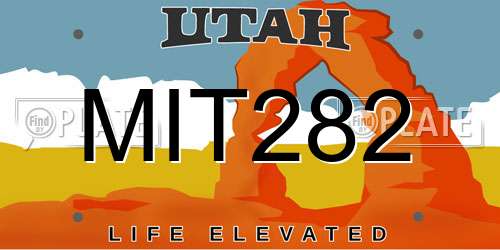 MIT282 Utah License Plate