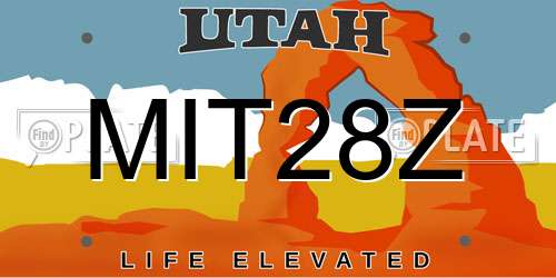 MIT28Z Utah License Plate