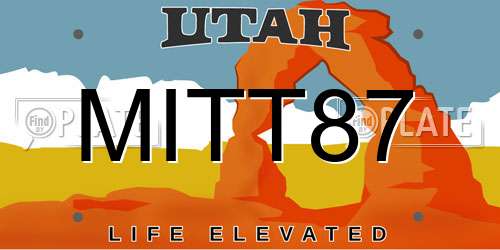 MITT87 Utah License Plate