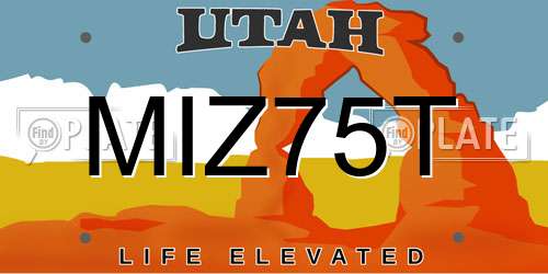 MIZ75T Utah License Plate