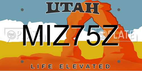 MIZ75Z Utah License Plate