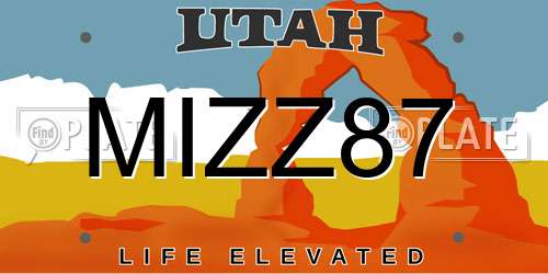MIZZ87 Utah License Plate