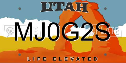 MJ0G2S Utah License Plate