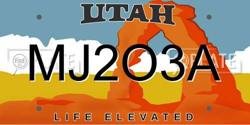 MJ2O3A Utah License Plate