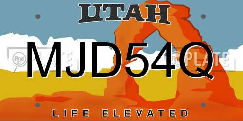 MJD54Q Utah License Plate