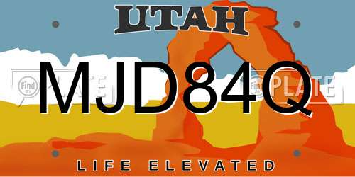 MJD84Q Utah License Plate
