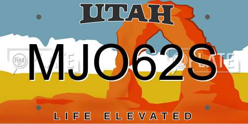 MJO62S Utah License Plate