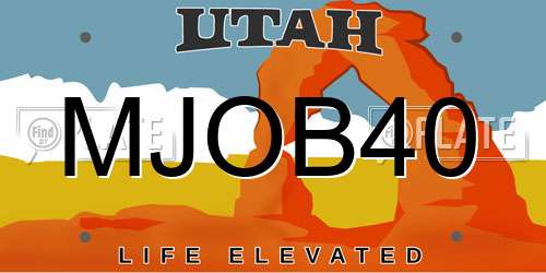 MJOB40 Utah License Plate
