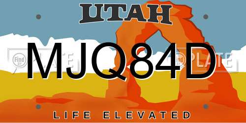 MJQ84D Utah License Plate