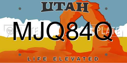 MJQ84Q Utah License Plate