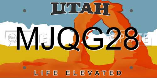 MJQG28 Utah License Plate