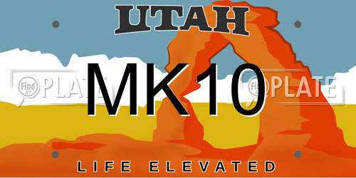 MK10 Utah License Plate