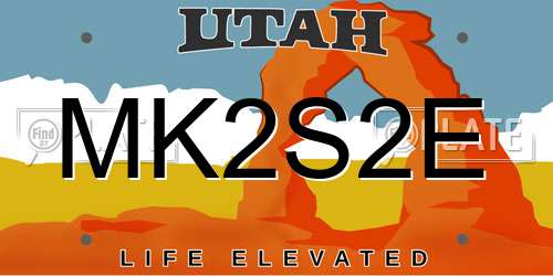 MK2S2E Utah License Plate