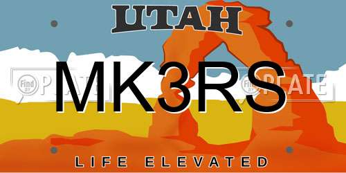 MK3RS Utah License Plate