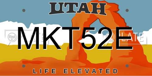 MKT52E Utah License Plate