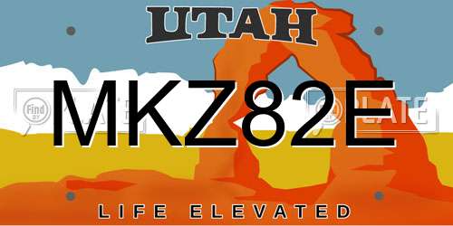 MKZ82E Utah License Plate