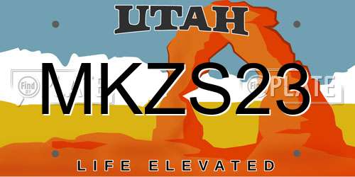 MKZS23 Utah License Plate