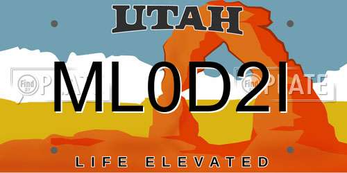 ML0D2I Utah License Plate