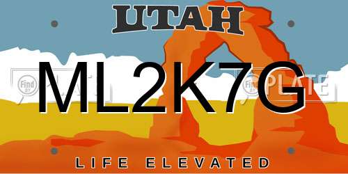 ML2K7G Utah License Plate