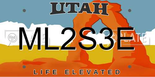 ML2S3E Utah License Plate