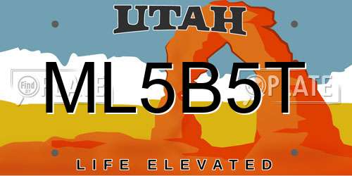 ML5B5T Utah License Plate