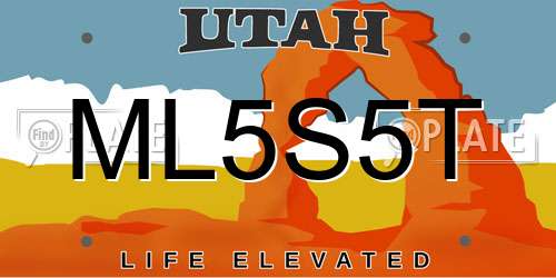 ML5S5T Utah License Plate