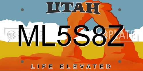 ML5S8Z Utah License Plate