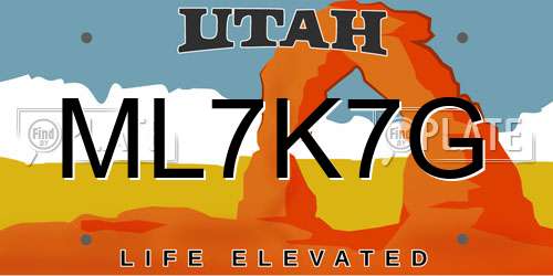 ML7K7G Utah License Plate