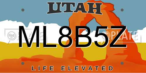 ML8B5Z Utah License Plate