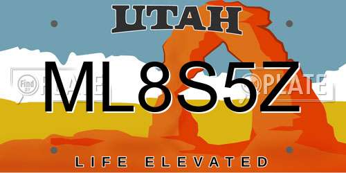 ML8S5Z Utah License Plate