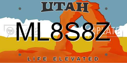 ML8S8Z Utah License Plate