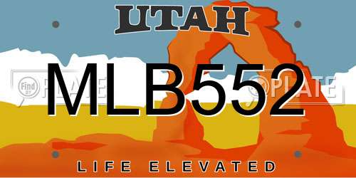 MLB552 Utah License Plate