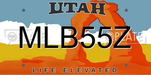 MLB55Z Utah License Plate