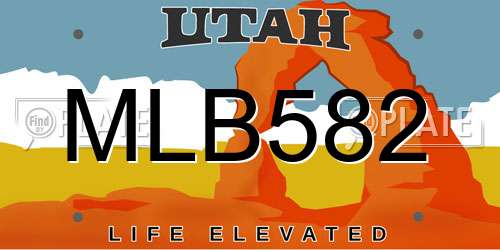 MLB582 Utah License Plate