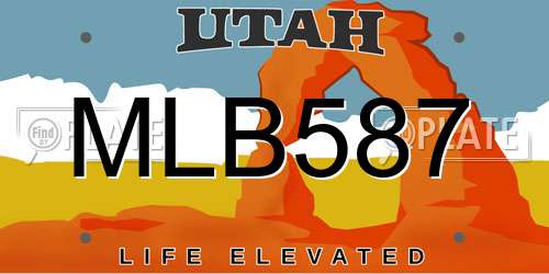 MLB587 Utah License Plate