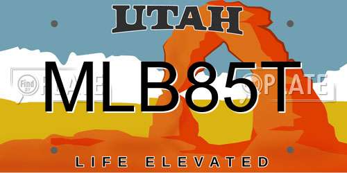 MLB85T Utah License Plate