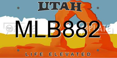 MLB882 Utah License Plate