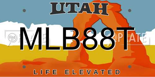 MLB88T Utah License Plate