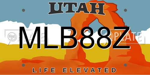 MLB88Z Utah License Plate