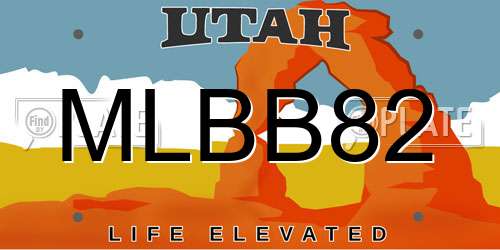 MLBB82 Utah License Plate