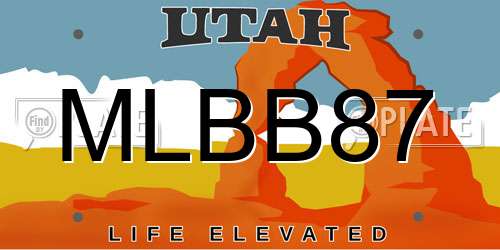 MLBB87 Utah License Plate