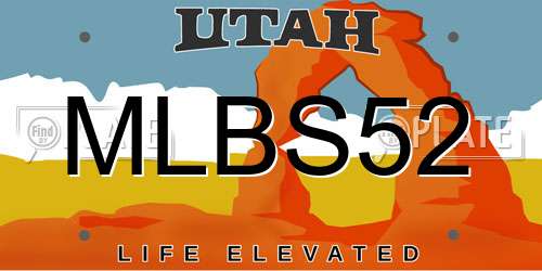 MLBS52 Utah License Plate