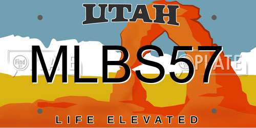 MLBS57 Utah License Plate