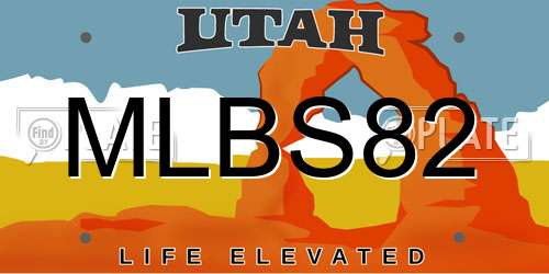 MLBS82 Utah License Plate