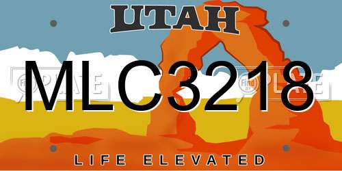 MLC3218 Utah License Plate