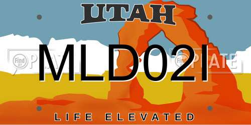 MLD02I Utah License Plate