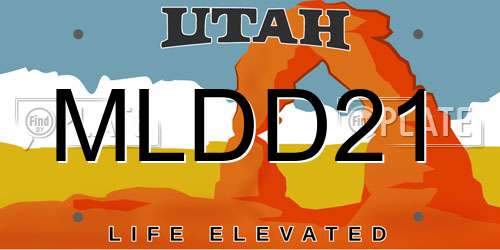 MLDD21 Utah License Plate
